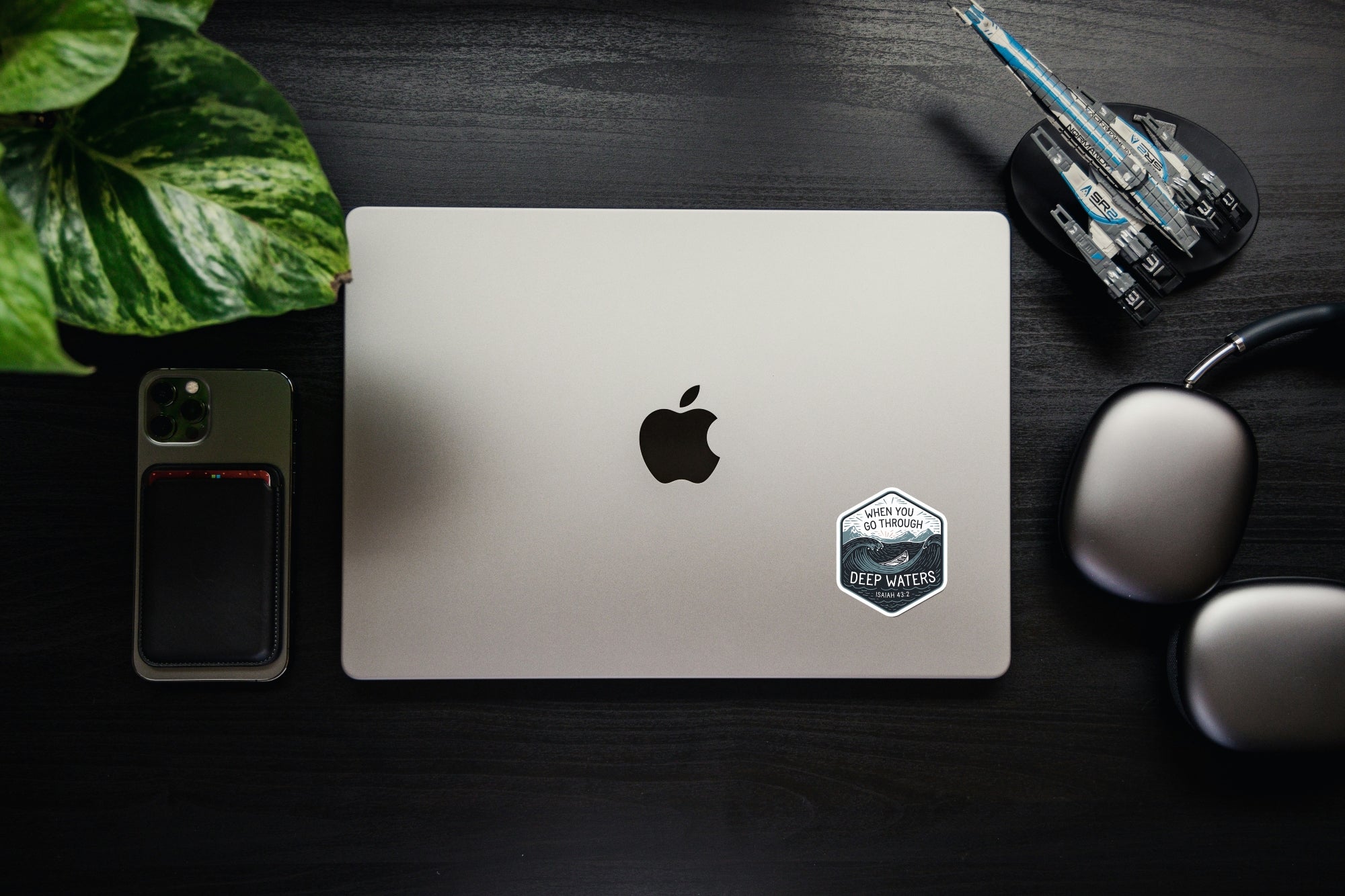 When You Go Through Deep Waters" Isaiah 43:2 Christian Sticker